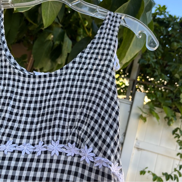 Vintage 90s Blondie and Me Gingham Black and White Mini Dress . - Picture 7 of 14